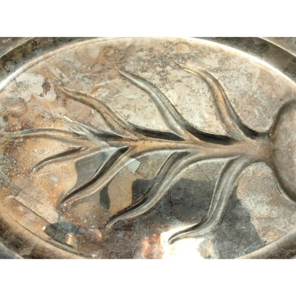 Vintage Silverplate Serving Platter Turkey Meat Tray Oval Footed Classic - Picture 4 of 6